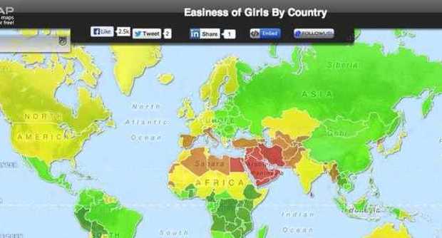 la mappa delle ragazze facili